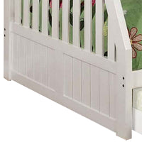 Mission Style Twin over Full Size Bed with Attached Ladder, White - BM217735