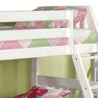 Mission Style Twin over Full Size Bed with Attached Ladder, White - BM217735