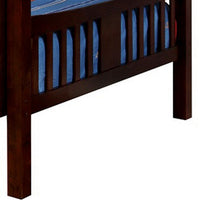 Slatted Full Over Full Bunk Bed with Attached Ladder, Walnut Brown - BM217746