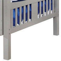 Slatted Full Over Full Bunk Bed with Attached Ladder, Gray - BM217747