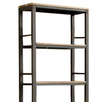 Wood and Metal Pier Cabinet with Studded Accents and Storage Spaces, Gray - BM217802
