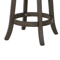 Curved Lattice Back Swivel Counter Stool with Fabric Seat, Antique Gray - BM218142