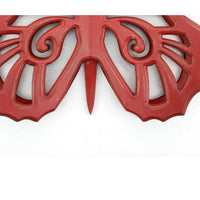 Wooden Butterfly Wall Plaque with Cutout Detail, Red - BM218333