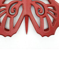 Wooden Butterfly Wall Plaque with Cutout Detail, Red - BM218333