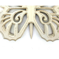 Wooden Butterfly Wall Plaque with Cutout Detail, White - BM218334
