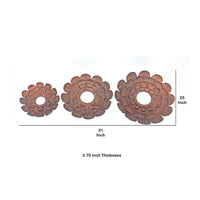 Blooming Metal Flower Wall Decor Mirror, Set of 3, Copper - BM218336
