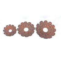 Blooming Metal Flower Wall Decor Mirror, Set of 3, Copper - BM218336