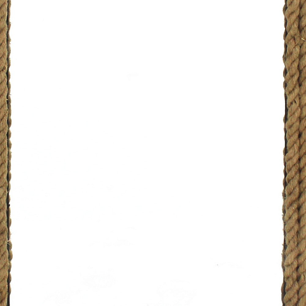 Rectangular Wall Mirror with Jute Rope Borders, Brown - BM218343