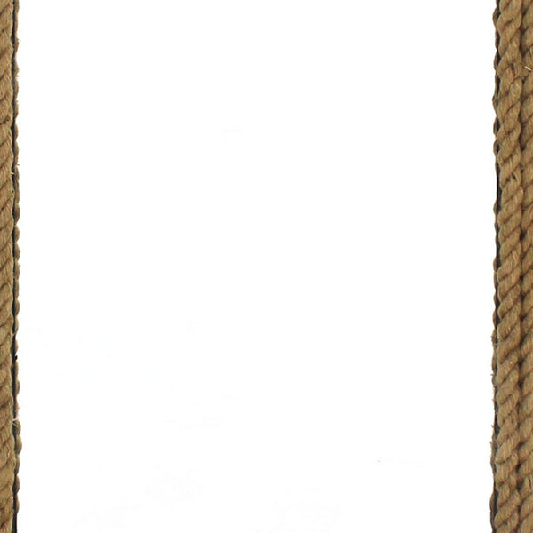 Rectangular Wall Mirror with Jute Rope Borders, Brown - BM218343