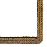 Rectangular Wall Mirror with Jute Rope Borders, Brown - BM218343