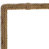 Rectangular Wall Mirror with Jute Rope Borders, Brown - BM218343