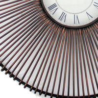 Wall Clock with Metal Fan Guard Design Frame, Brown - BM218347