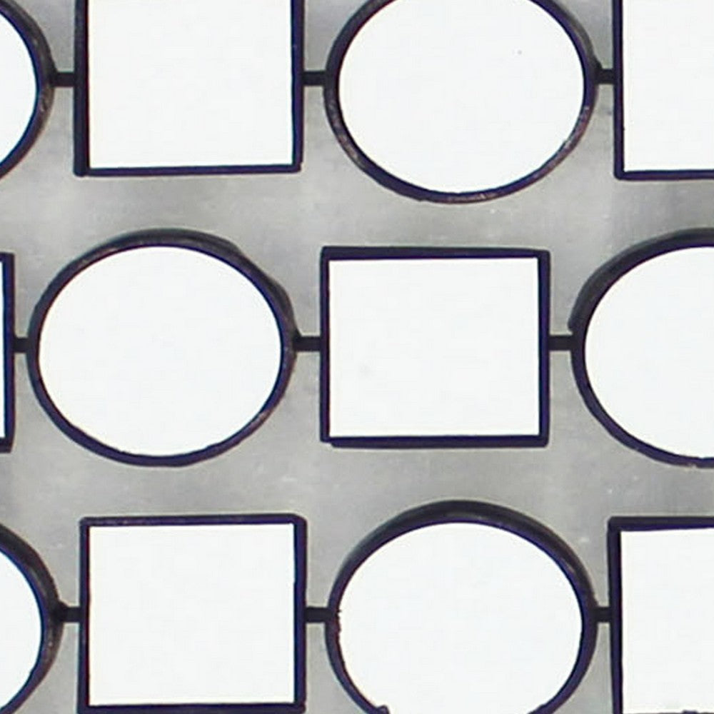 Wall Plaque with Alternate Square and Round Mirrors, Set of 2, Gray - BM218348