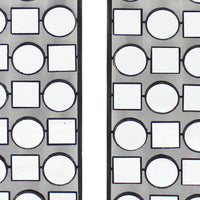 Wall Plaque with Alternate Square and Round Mirrors, Set of 2, Gray - BM218348