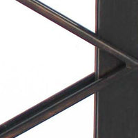 Rectangular Wall Mirror with Diamond Metal Grills, Black - BM218350