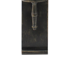 Metal Candle Holder with Cylindrical Glass Hurricane, Set of 2, Bronze - BM218352