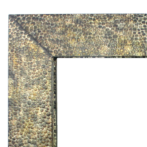 Rectangular Wall Mirror with Gravel Mosaic Border, Brown - BM218355