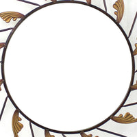 Round Metal Wall Mirror with Scroll Details, Bronze and Gold - BM218356