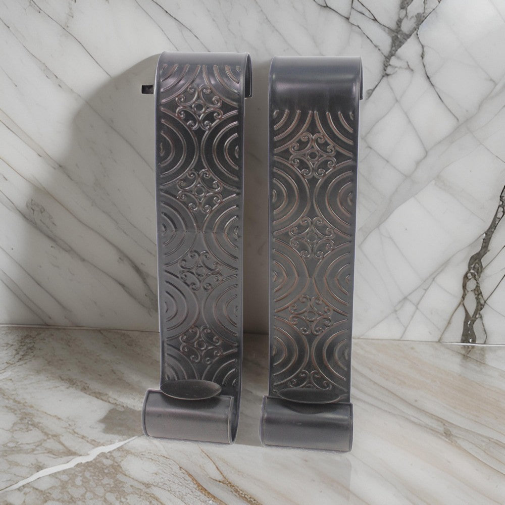 Metal Sconce Candle Holder with Embossed Intricate Carvings, Bronze - BM218358