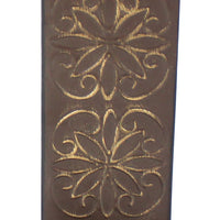 Metal Sconce Candle Holder with Embossed Intricate Carvings, Brown - BM218359