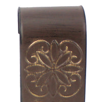 Metal Sconce Candle Holder with Embossed Intricate Carvings, Brown - BM218359