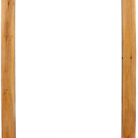 Farmhouse Style Rectangular Wooden Wall Mirror with Arched Top, Brown - BM218364