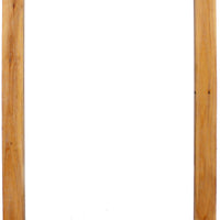 Farmhouse Style Rectangular Wooden Wall Mirror with Arched Top, Brown - BM218364