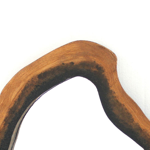 Wooden Wall Mirror with Grotto Triangular Shape, Brown - BM218366