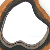 Wooden Wall Mirror with Grotto Triangular Shape, Brown - BM218366