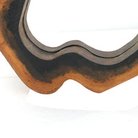 Wooden Wall Mirror with Grotto Triangular Shape, Brown - BM218366