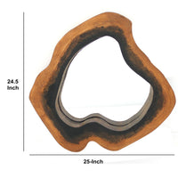 Wooden Wall Mirror with Grotto Triangular Shape, Brown - BM218366