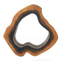 Wooden Wall Mirror with Grotto Triangular Shape, Brown - BM218366