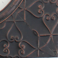 Square Metal Wall Clock with Embossed Intricate Carvings, Bronze - BM218369