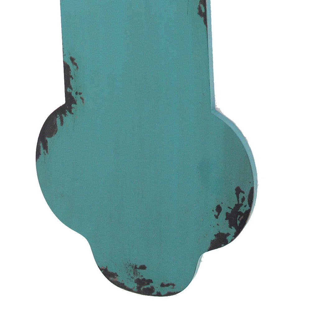 Rustic Wooden Cross Wall Decor, Blue - BM218405