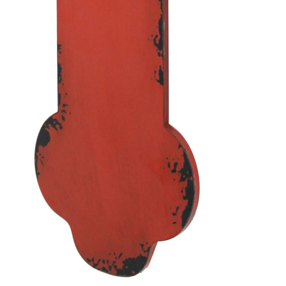 Rustic Wooden Cross Wall Decor, Red - BM218407