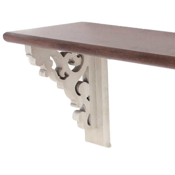 Traditional Wooden Wall Mounted Display Shelf, Brown - BM218408