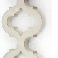 Geometric Lattice Wooden Frame Metal Candle Holder, Set of 2, White - BM218412