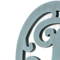 Wooden Oval Wall Monogram with B Letter, Blue - BM218413