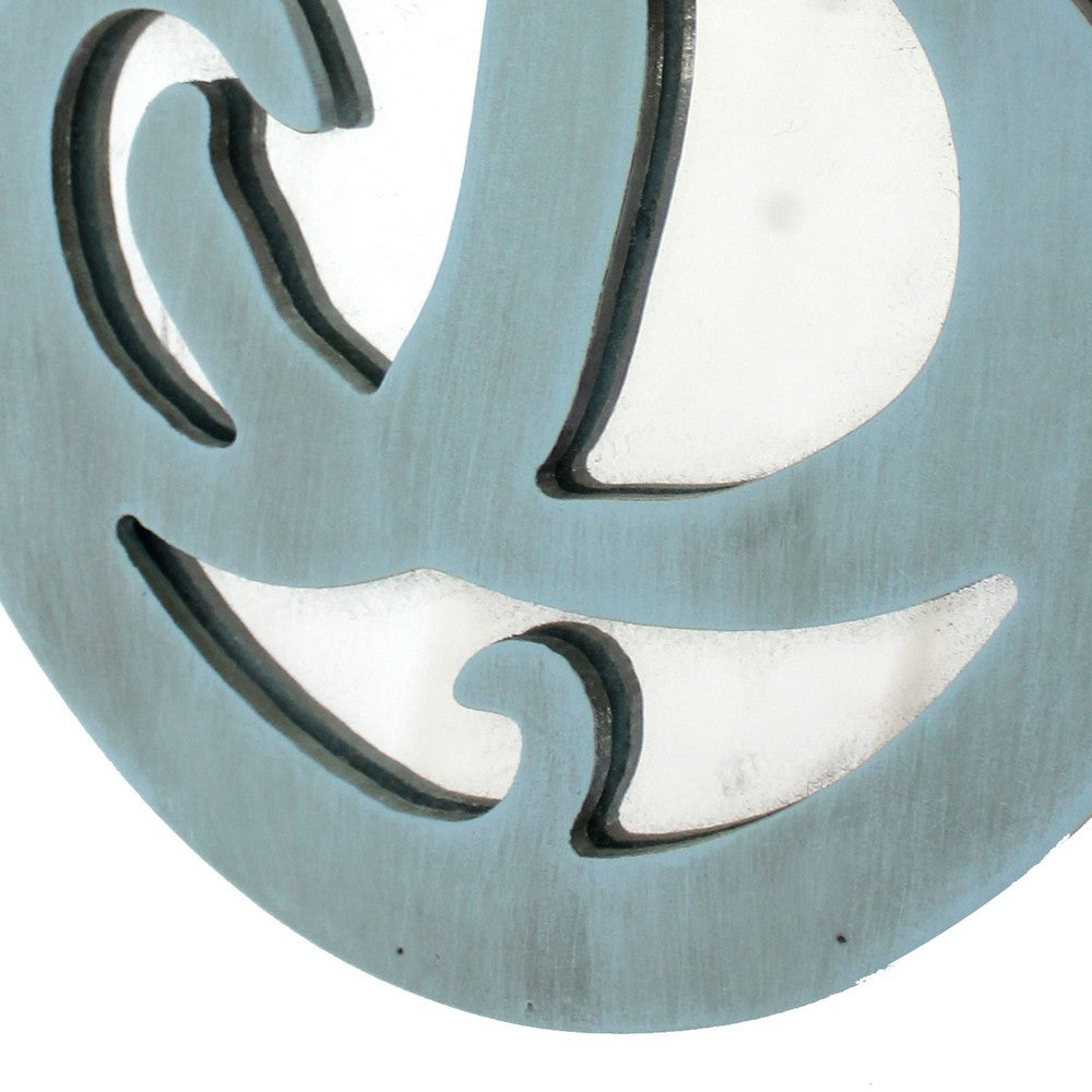 Wooden Oval Wall Monogram with B Letter, Blue - BM218413