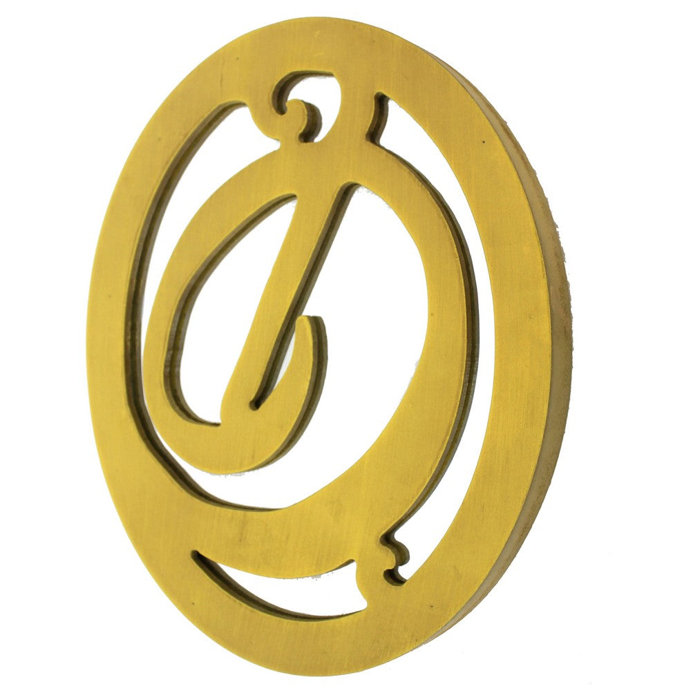 Wooden Oval Frame Wall Monogram with D Letter, Yellow - BM218414