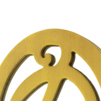 Wooden Oval Frame Wall Monogram with D Letter, Yellow - BM218414