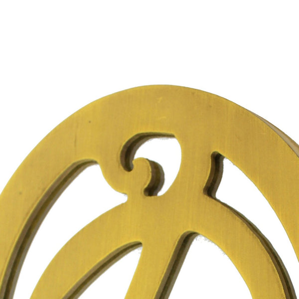 Wooden Oval Frame Wall Monogram with D Letter, Yellow - BM218414