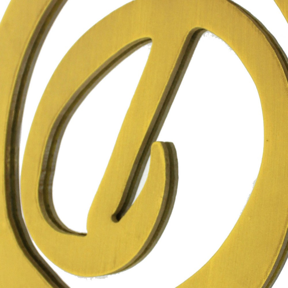 Wooden Oval Frame Wall Monogram with D Letter, Yellow - BM218414