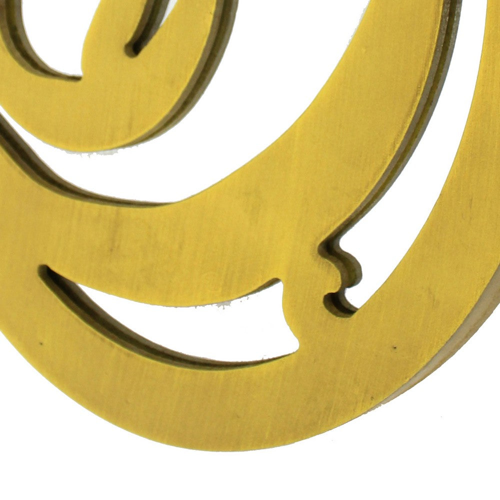 Wooden Oval Frame Wall Monogram with D Letter, Yellow - BM218414