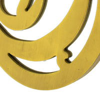Wooden Oval Frame Wall Monogram with D Letter, Yellow - BM218414