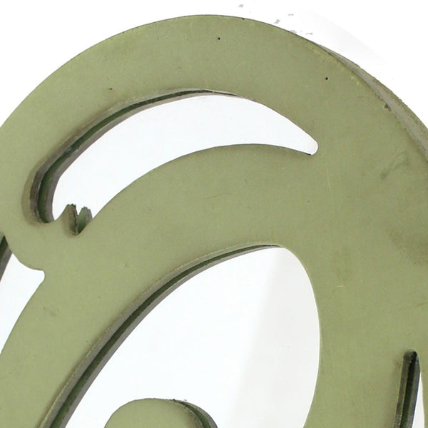 Wooden Oval Frame Wall Monogram with C Letter, Green - BM218415