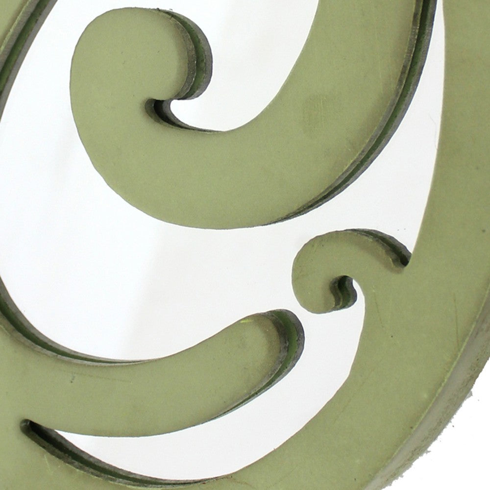 Wooden Oval Frame Wall Monogram with C Letter, Green - BM218415