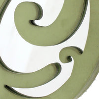 Wooden Oval Frame Wall Monogram with C Letter, Green - BM218415