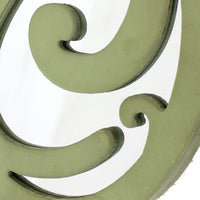 Wooden Oval Frame Wall Monogram with C Letter, Green - BM218415