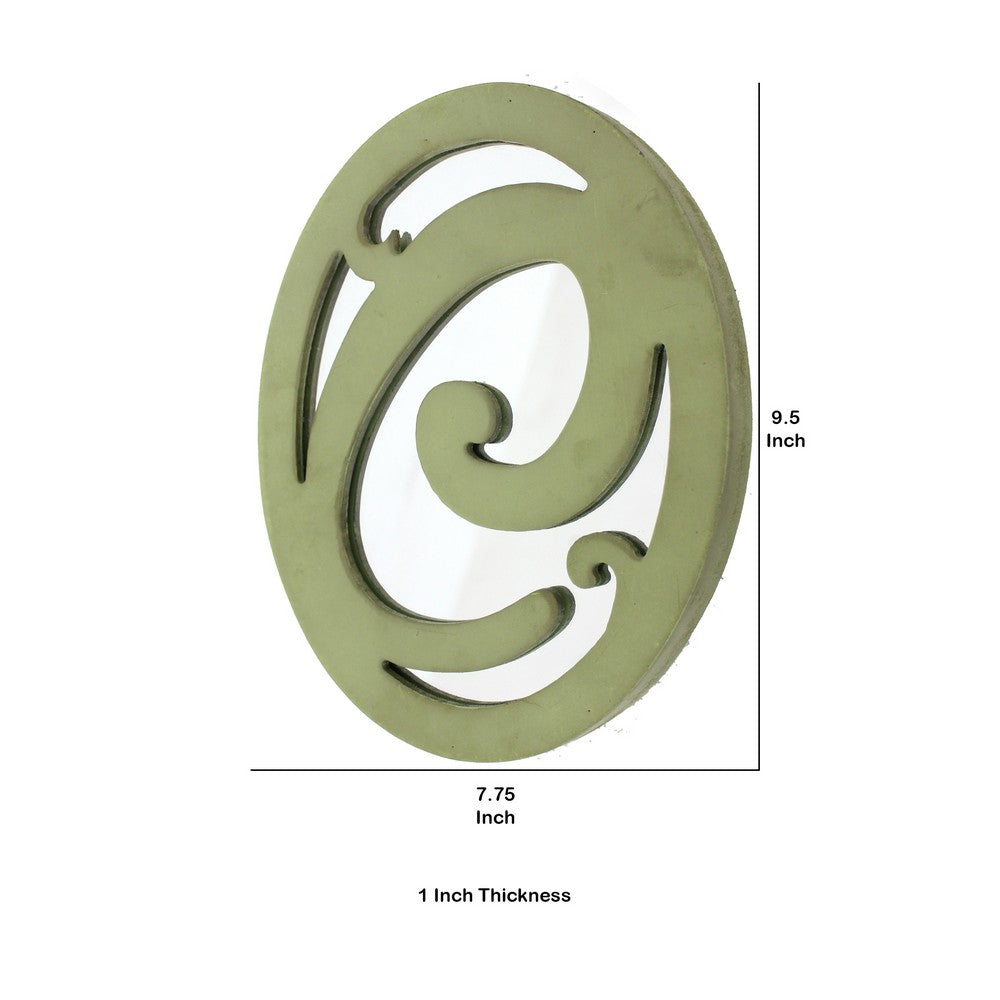 Wooden Oval Frame Wall Monogram with C Letter, Green - BM218415